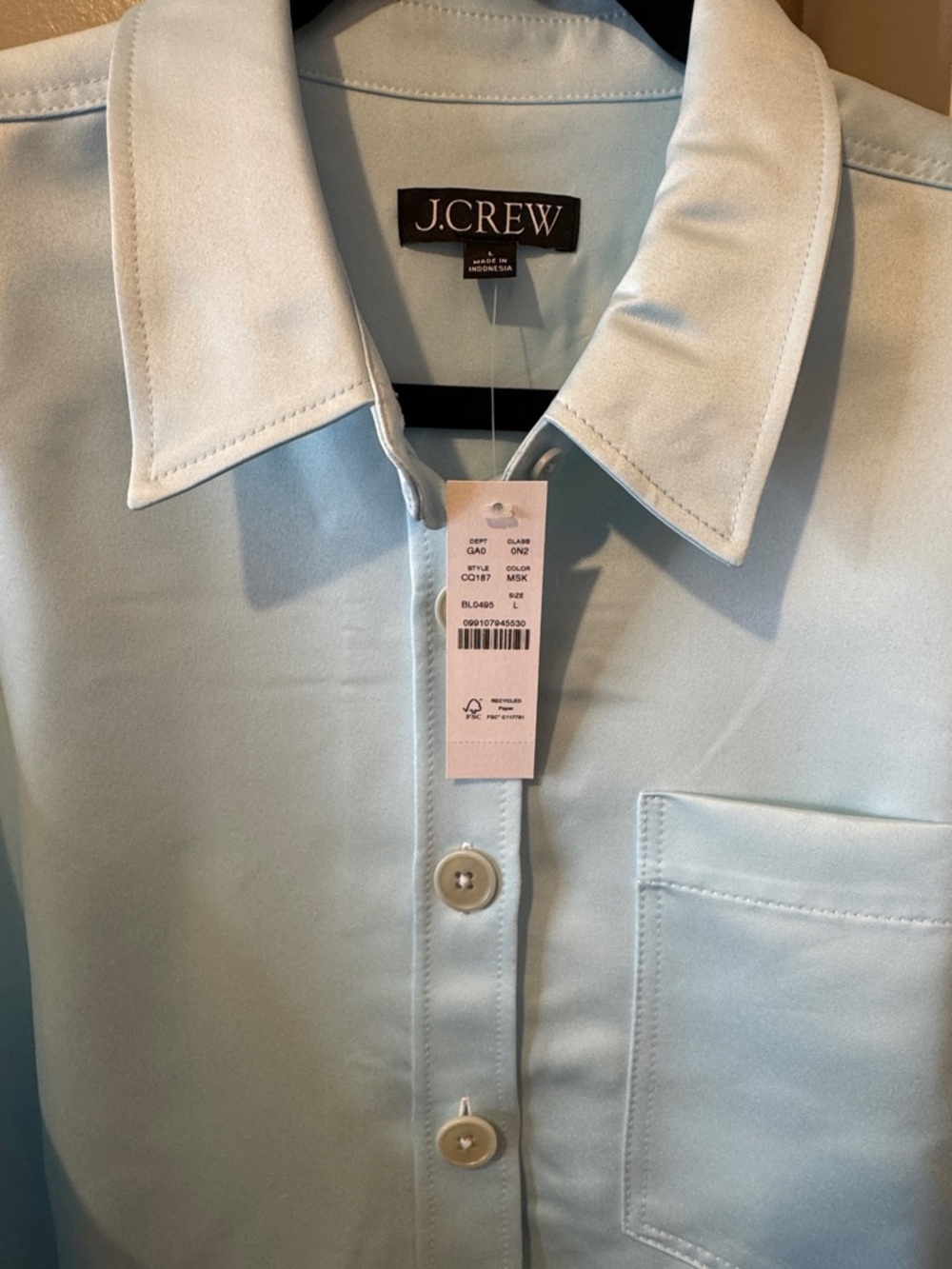 J. Crew Étienne cropped button-up shirt in duchesse satin - Picture 4 of 5